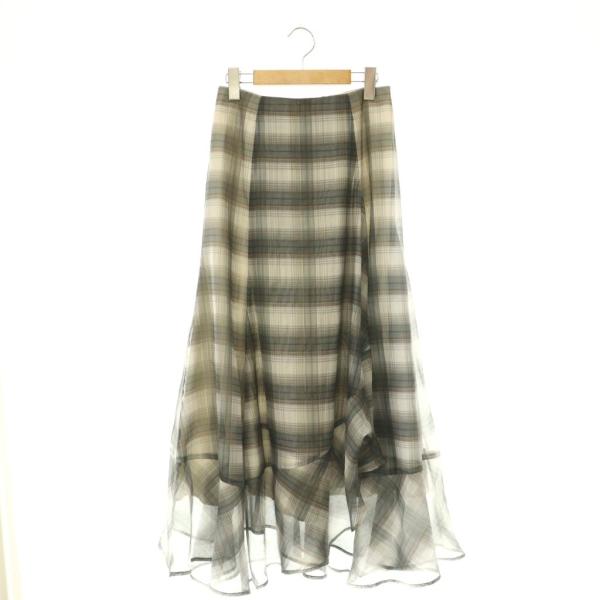 アプワイザーリッシェ Apuweiser-riche 25AW チェックスカート ロング フレア 1...