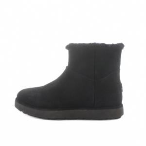 アグ オーストラリア UGG australia サイドジップ ムートンブーツ ショートブーツ US6 23cm 黒 ブラック /RI ■OS レディース