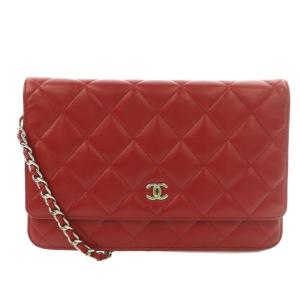 シャネル CHANEL TIMELESS CLASSICS タイムレスクラシック チェーンウォレットバッグ ショルダー レザー ココマーク ロゴ 赤