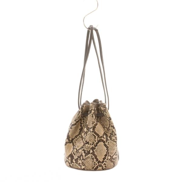 トゥデイフル Python Bucket Bag バケットバッグ ハンドバッグ ドローストリング ベ...