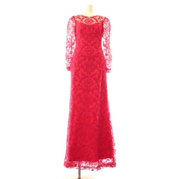 タダシショージ TADASHI SHOJI レースエンブロイダリーチュールロングドレス 長袖 マキシ...