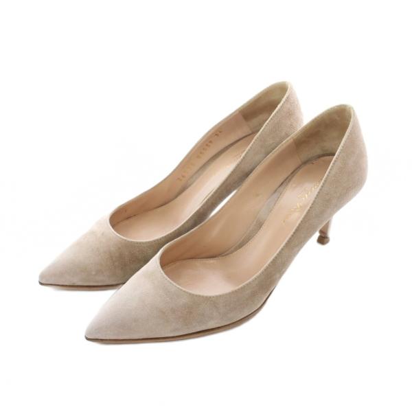 ジャンヴィトロッシ GIANVITO 70 パンプス 36 23cm ベージュ ポインテッドトゥ キ...