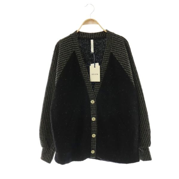 未使用品 ケレン KELEN SKALA / MIX KNIT DESIGN CARDIGAN カー...