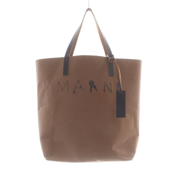 マルニ MARNI SHOPPING BAG セルロース トートバッグ ハンドバッグ 茶色 ブラウン...