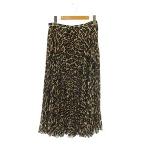 セオリー Theory 24AW LEO GGT SUNBURST MD SK 2 レオパードスカート プリーツスカート ロング 4 ベージュ ブラック ブラウン /ES ■OS レ