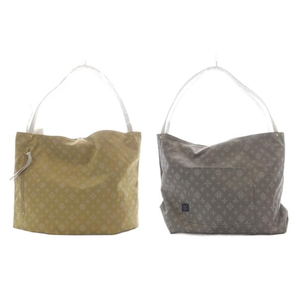 未使用品 ラシット RUSSET トートバッグ リバーシブル モノグラム柄 ナイロン イエロー グレ...