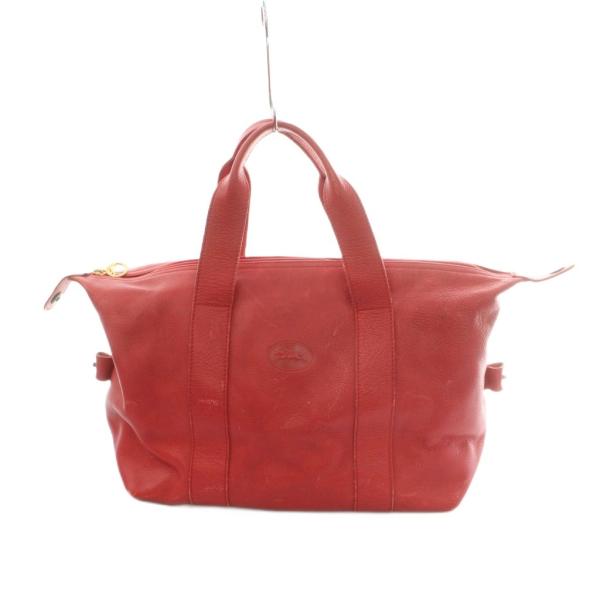 ロンシャン LONGCHAMP レザーボストンハンドバッグ 赤 レッド /MI ■OS ■SH レデ...
