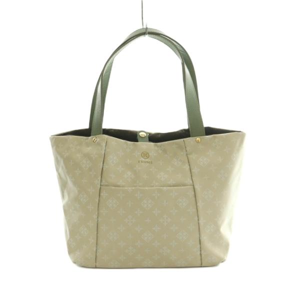 ラシット RUSSET トートバッグ ナイロン モノグラム柄 ベージュ グレー /MI ■OS レデ...