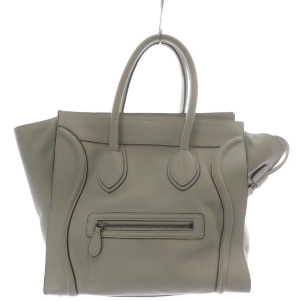 セリーヌ CELINE ラゲージ ミニショッパー バッグ トートバッグ レザー グレー /YO32 ...