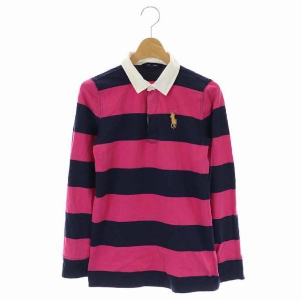 ラルフローレン RALPH LAUREN ラガーシャツ カットソー ボーダー 長袖 160 紺 ネイ...