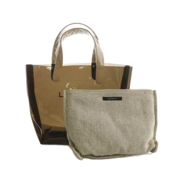 未使用品 ルーニィ LOUNIE トートバッグ ビニールバッグ PVC ポーチ付き ロゴ クリア ダ...