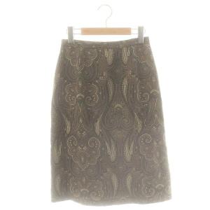 ジオスポーツ GIO SPORT タイトスカート 総柄 ウール混 2 茶 /MI ■OS ■GY139 ■AX レディース