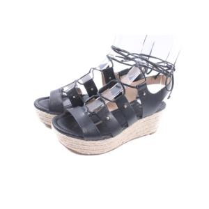 マイケルマイケルコース Michael michael kors SOFIA MID WEDGE サンダル レースアップ ジュート 5M 黒 ブラック /fy0517 ■PN