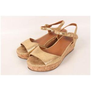 トリーバーチ TORY BURCH サンダル ストラップ コルクソール 6 1/2 金色 ゴールド /yo0520 ■PN レディース