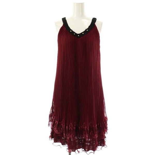 アクシーズファム axes femme ワンピース ドレス M ボルドー ブラック /ES ■OS ...