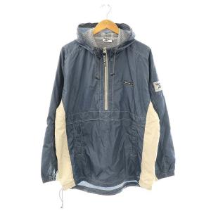 リーボック Reebok パーカージャケット プルオーバー ハーフジップ 切替 XL グレー アイボリー /DF ■OS ■AX メンズ