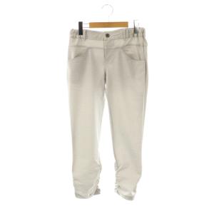 ミッシェルクラン MICHEL KLEIN テーパードパンツ ギンガムチェック 38 グレー 白 ホワイト /AT ■OS ■GY14 レディース