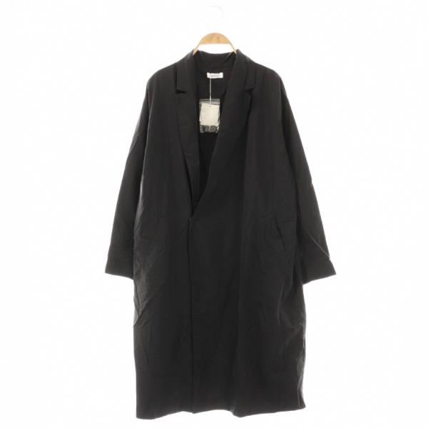 未使用品 プランテーション plantation ナイロンロングコート M ブラック /DO ■OS...