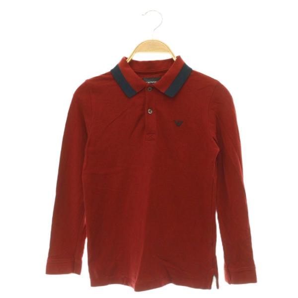 エンポリオアルマーニ EMPORIO ARMANI キッズ 長袖ポロシャツ ロゴ 10A レッド /...