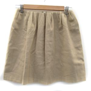 スピック&スパン Spick&Span スカート フレア ミニ丈 無地 ウール 36 ベージュ /YK6 レディース