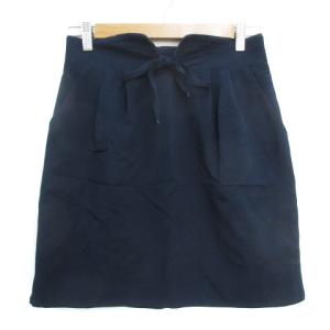 チャオパニック CIAOPANIC 台形スカート ひざ丈 リボン M 紺 ネイビー /FF19 レディース