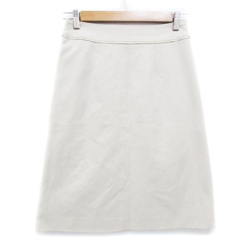 ノーリーズ Nolley's 台形スカート ミモレ丈 無地 36 ライトベージュ /FF48 レディ...