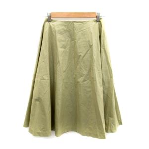 アーバンリサーチ ドアーズ URBAN RESEARCH DOORS フレアスカート ロング丈 無地 ONE ピスタチオ グリーン /SY13 レディース