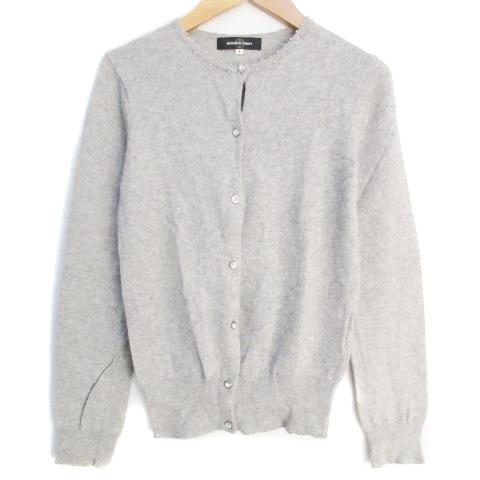 クイーンズコート アンサンブルニット カーディガン ミドル丈 カットソー 半袖 Uネック ビーズ ウ...