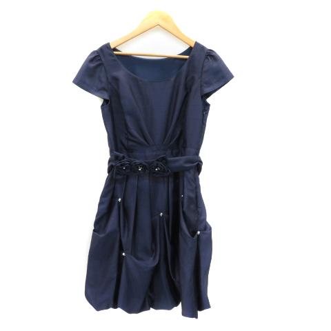 デビュー ド フィオレ パーティードレス ワンピース ミニ丈 半袖 ラウンドネック パールビーズ サ...