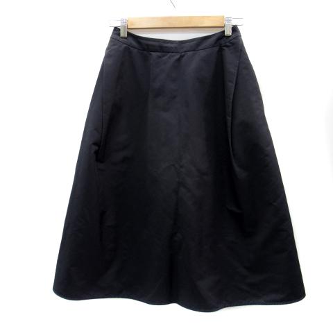 デザインワークス DESIGNWORKS フレアスカート ロング丈 無地 36 紺 ネイビー /YS...