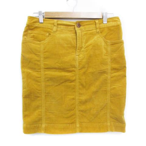 23区 オンワード樫山 タイトスカート ミニ丈 無地 スリット 40 黄色 イエロー /FF48 レ...