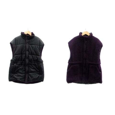 ニコアンド Niko and.. 中綿ベスト ボアベスト ジャケット スタンドカラー ミドル丈 リバ...