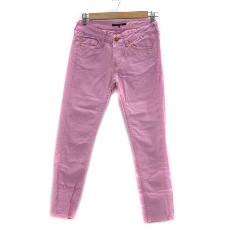 WORLD BASIC ワールドベーシック デニムパンツ ジーンズ ロング丈 スキニー 無地 S ピ...