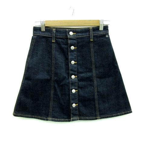 エージー AG × アレクサチャン alexa chung デニムスカート 台形スカート ボタンダウ...