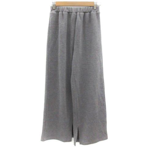 N.ナチュラルビューティーベーシック ニットパンツ ワイドパンツ イージーパンツ ロング丈 スリット...