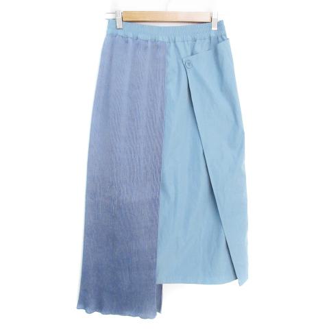 ワードトローブ Wordtrobe タイトスカート ロング丈 マキシ丈 切替 プリーツ アシンメトリ...