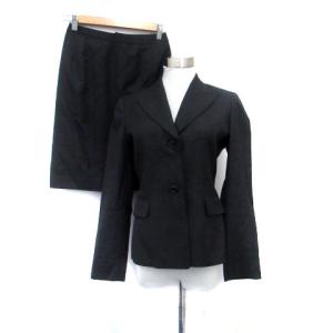 【美品】オリヒカ セットアップ ツイード 総裏 総柄 チャコールグレー L ORIHICA オリヒカ ウールブレンドフォーマルスーツ チャコールグレー