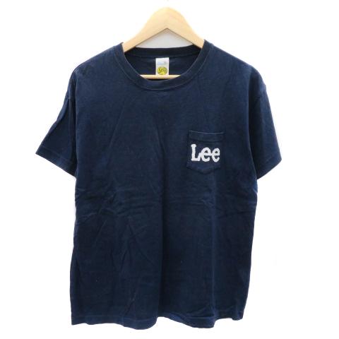 リー LEE Tシャツ カットソー 半袖 ラウンドネック ロゴ L 紺 ネイビー /YK41 レディ...