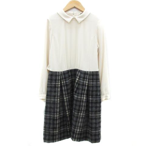 リミテッドエディション ビバユー VIVA YOU ドッキングワンピース ひざ丈 長袖 チェック柄 ...