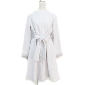 【中古】クリスチャンオジャール CHRISTIAN AUJARD コート ハーフ フード ラビットファー 11 青 レディース クリスチャンオジャール CHRISTIAN AUJARD コート ハーフ フード