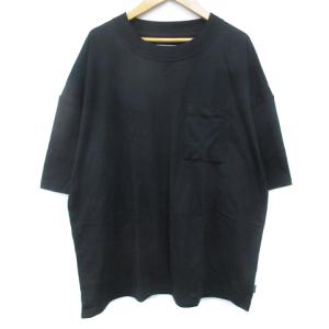 未使用品 シェルテック SHELTECH Tシャツ カットソー 半袖 クルーネック 無地 M 黒 ブラック /FF48 メンズ