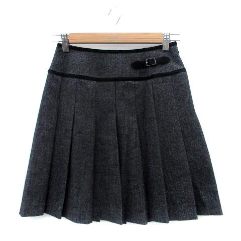 エニィスィス エニシス anySiS ボックスプリーツスカート ミニ丈 1 チャコールグレー /HO...