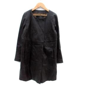 Ravissant ラビサン 本革 羊革 レザーロングコート ブラウン 11AR