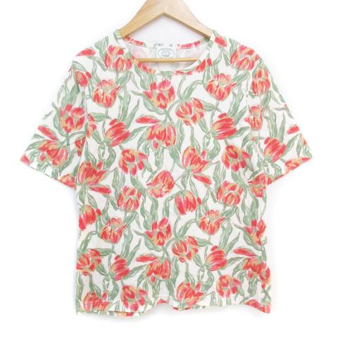 ローラアシュレイ LAURA ASHLEY Tシャツ カットソー 半袖 ラウンドネック 花柄 マルチ...