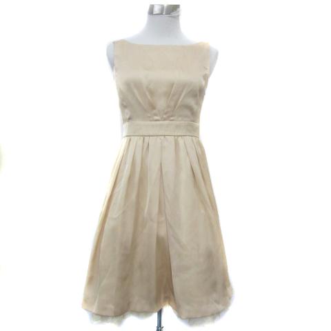 レッセパッセ パーティードレス ワンピース ひざ丈 ノースリーブ ラウンドネック 無地 レース パニ...