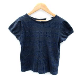 アイアイエムケー ミッシェルクラン iiMK カットソー Tシャツ 半袖 刺繍 38 紺 ネイビー /SY10 レディース｜vectorpremium