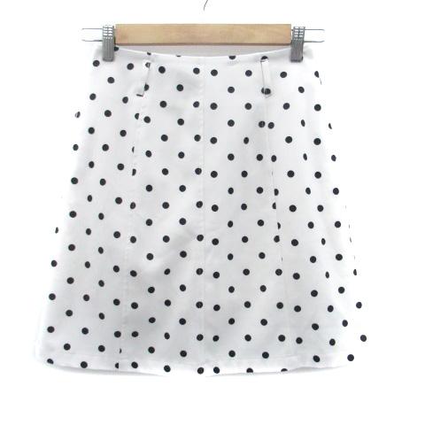 ナイスクラップ NICE CLAUP 台形スカート ミニ丈 ドット柄 インナーパンツ付き F オフホ...
