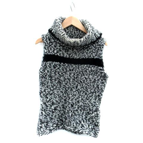 ペイトンプレイス PEYTON PLACE ニット セーター ノースリーブ タートルネック 9 黒 ...