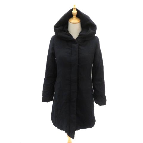 アンタイトル UNTITLED ダウンコート ロング丈 フード付き 0 黒 ブラック /YK23 レ...