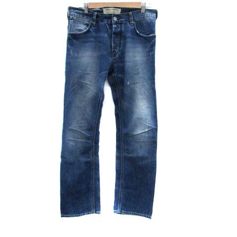 フレンチコネクション デニムパンツ ジーンズ ストレート アンクル丈 ボタンフライ ウォッシュ加工 ...
